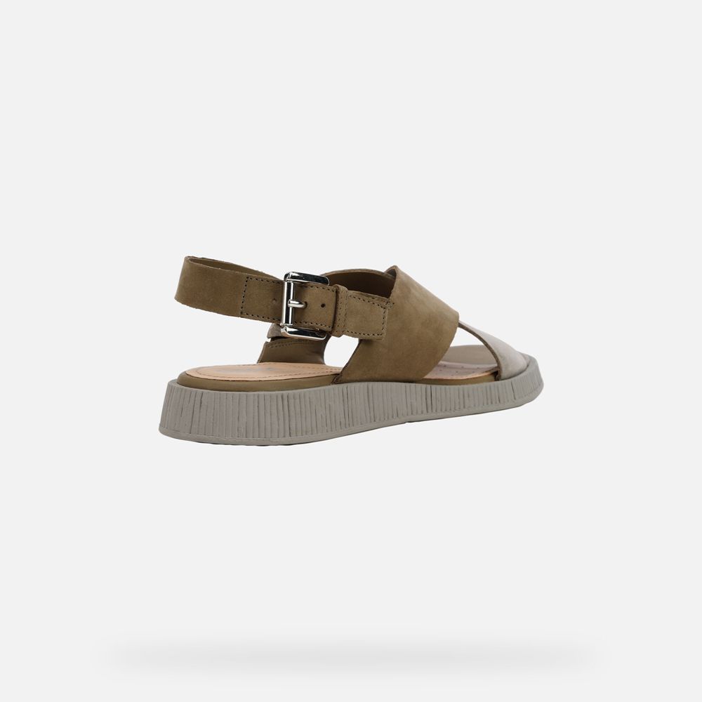 Geox Bayan Sandalet Koyu Zeytin Yeşili - Taormina - INH-039751